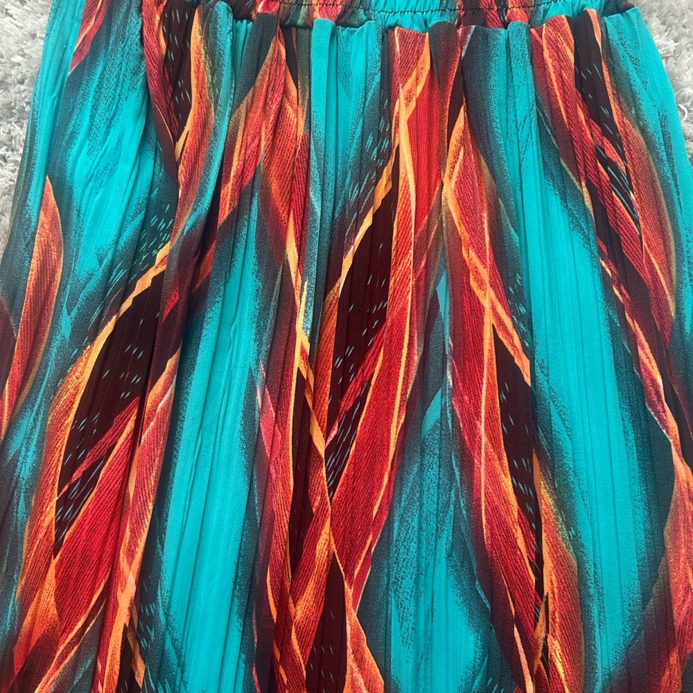 Jon & Anna Teal and Orange A-Line Skirt